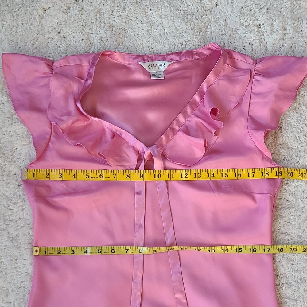 Pink Flutter-Sleeve Blouse - Picture 8 of 14